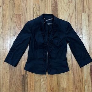White House Black Market Black Zip Jacket Blazer 0